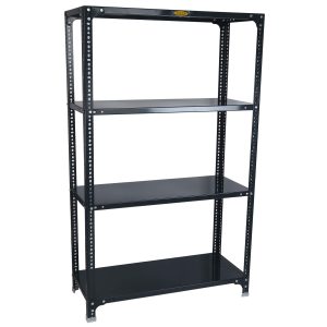 Mil-Nil Prime CRC Sheet 4 Shelf Multipurpose Slotted Angle Rack, 60 x 36 x 15 Inch, 24 Gauge (Grey) 16 Gauge Angles